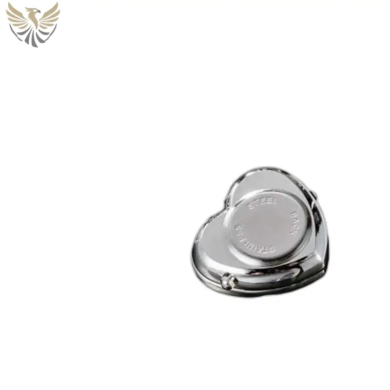 Compact en argent en forme de cœur, bijoux MONTRE COLLIER avec diamants rose