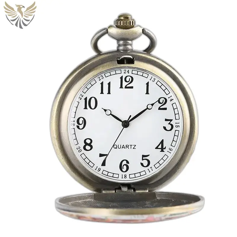 Montre Collier Pendentif Fleurie avec Cadran Transparent et montre collier vintage