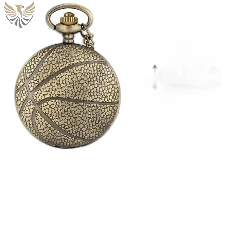 Montre Collier Quartz Fantaisie Bronze Basket-ball, accessoire unique pour passionnés de basketball