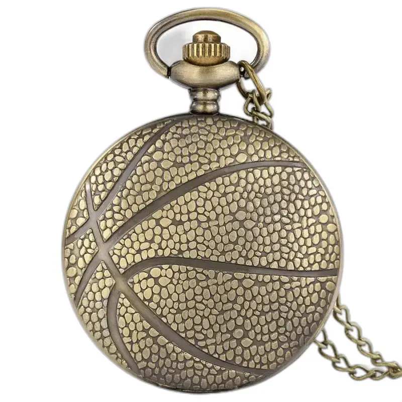 Montre Collier Quartz Fantaisie Bronze Basket-ball avec design élégant et sportif
