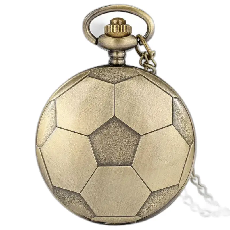 Montre Collier Quartz Fantaisie Bronze avec une montre en forme de ballon de soccer