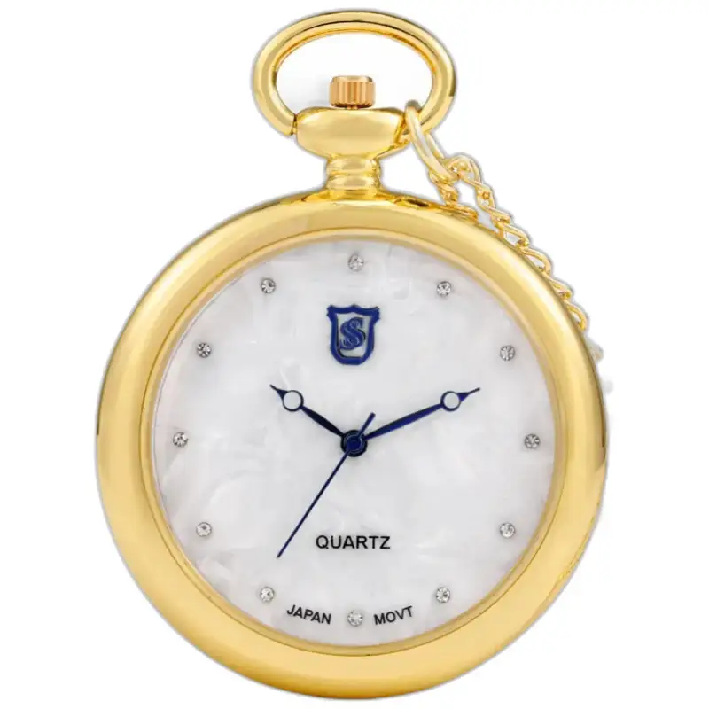 Montre Collier Quartz Lady Rose Moderne avec montre collier dorée à cadran blanc