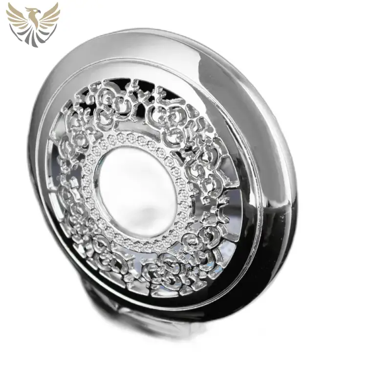 Compact en argent orné, accessoire pour Montre Collier Romantic Royal Bleu Argent Femme