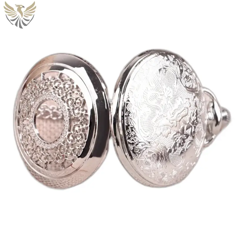 Montre Collier Romantic Royal Bleu Argent Femme avec une finition en argent ornée