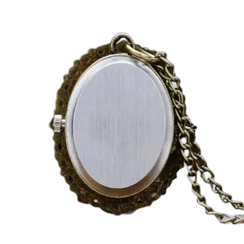 Montre Collier Rose Blanche élegante avec montre antique style pendant et chaîne