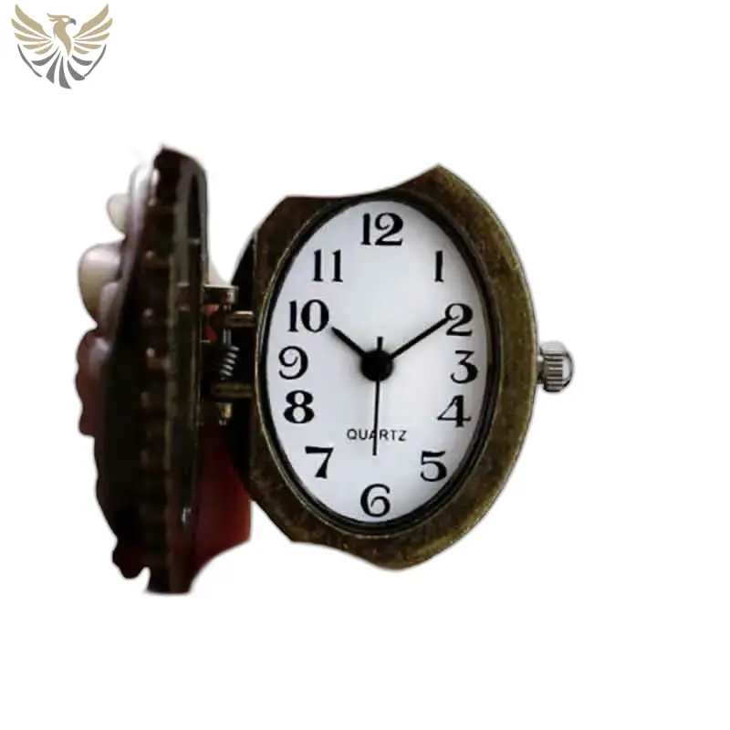 Montre Collier Rose Blanche élegante avec une montre doigt antique ouverte