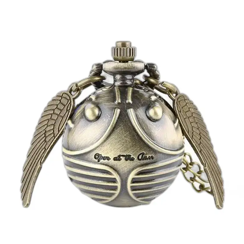 Montre Collier Vif D’or Rétro avec montre collier Golden Snitch en bronze or noir