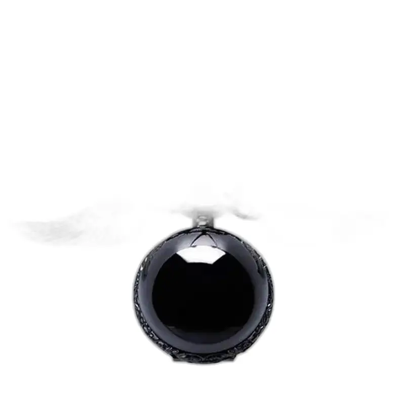 Bouteille de parfum ronde noire du Montre Collier Vif D’or Rétro en Bronze Or Noir