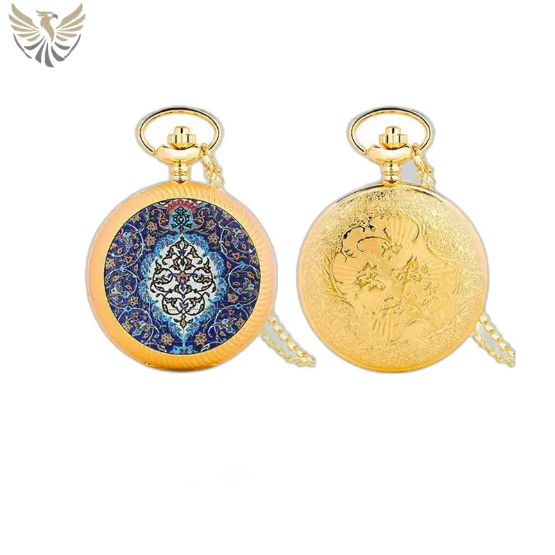 Deux montres à gousset en or, Montre Collier Vintage Fleur Blanche avec mécanisme à quartz