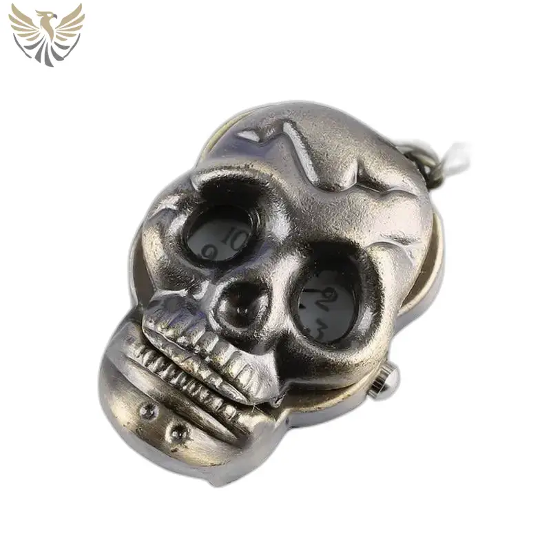 Montre Collier Vintage Gothique pour Homme et Femme avec motif de tête de mort