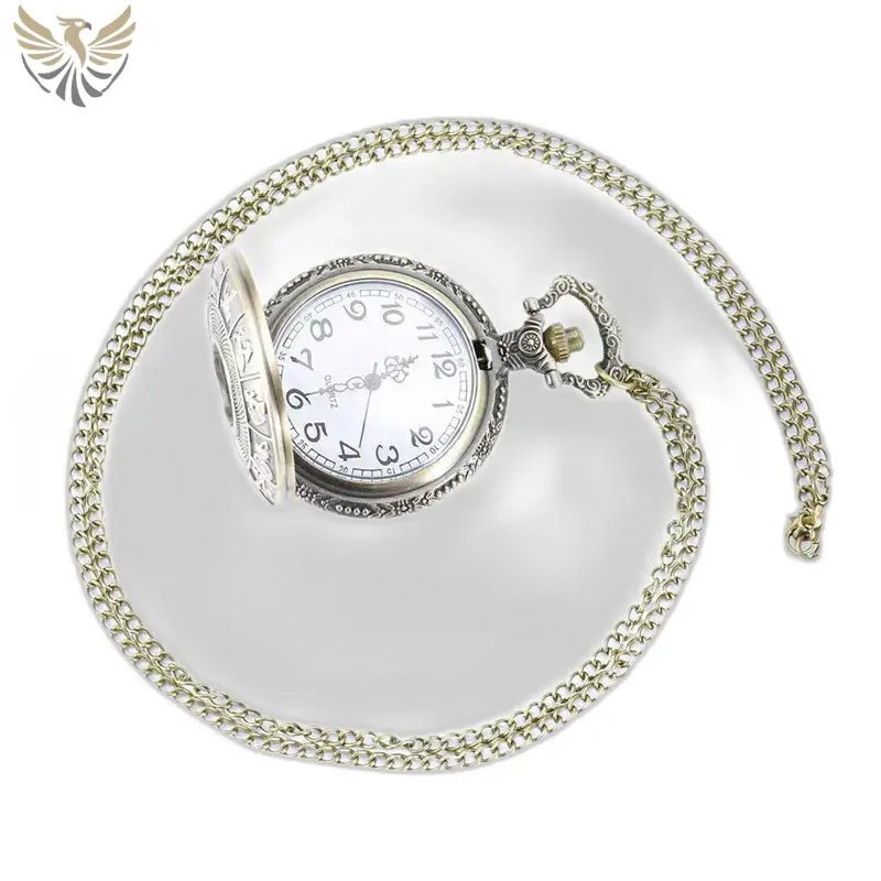 Montre collier avec chaîne en argent, quartz Zodiaque Chinois vintage