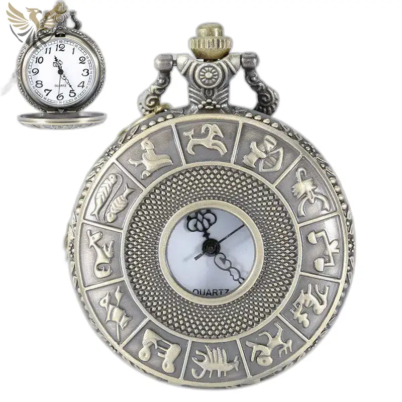 Montre Collier Vintage Quartz Zodiaque Chinois avec thème astrologique élégant