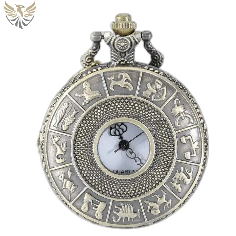 Montre Collier Vintage Quartz Zodiaque Chinois avec design astrologique élégant