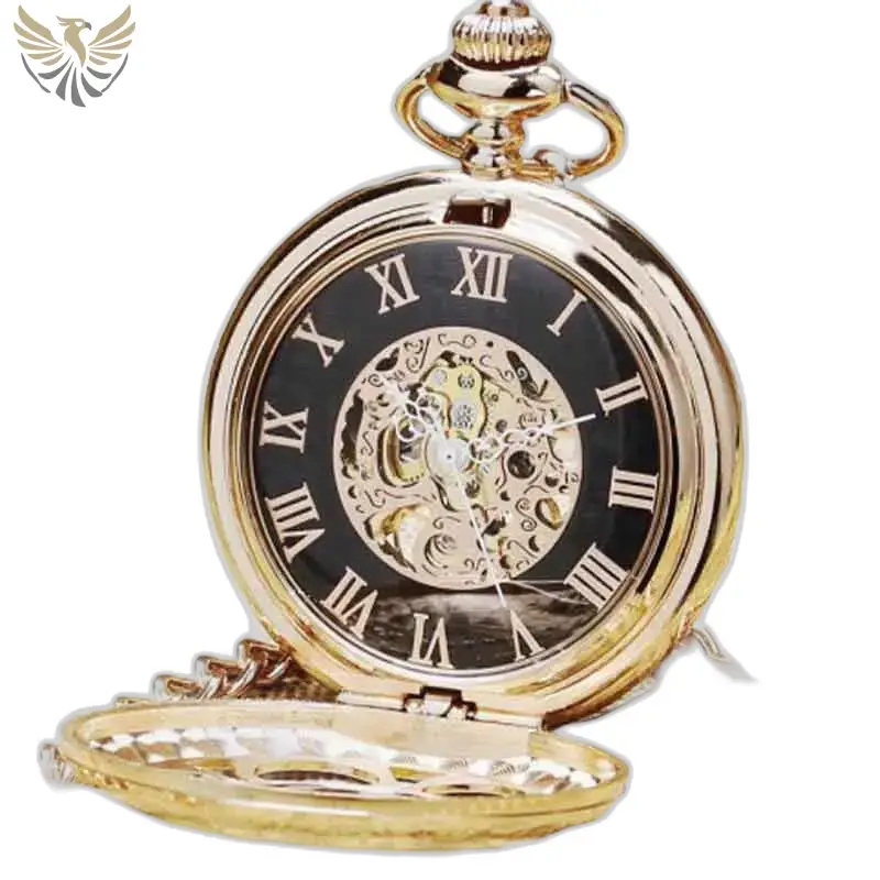Montre de Poche à Gousset Émeraude d’or Luxe avec un cadran doré élégant