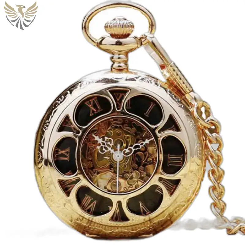 Montre de Poche à Gousset Émeraude d’or Luxe en or avec chaîne raffinée
