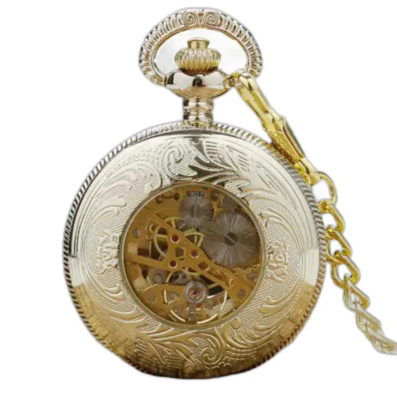 Montre de Poche à Gousset Luxe Diamant, montre mécanique or avec chaîne