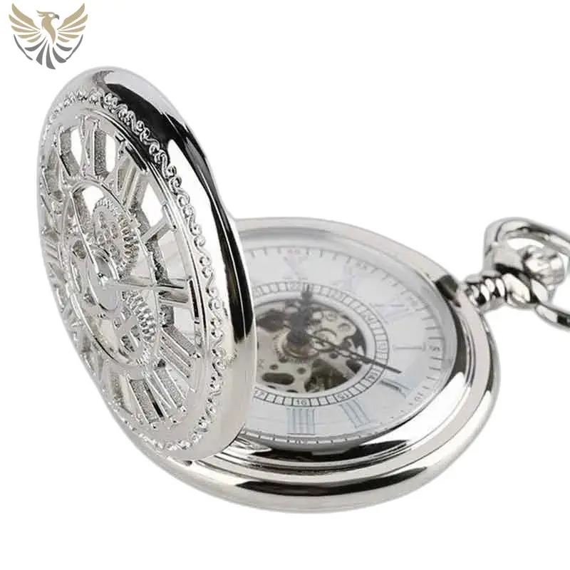 Montre de Poche à Gousset Luxe Diamant D’argent avec design sophistiqué et élégant