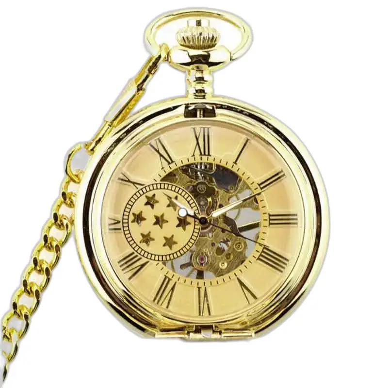 Montre de Poche à Gousset Luxe Lolite D’or avec chaîne et finition dorée