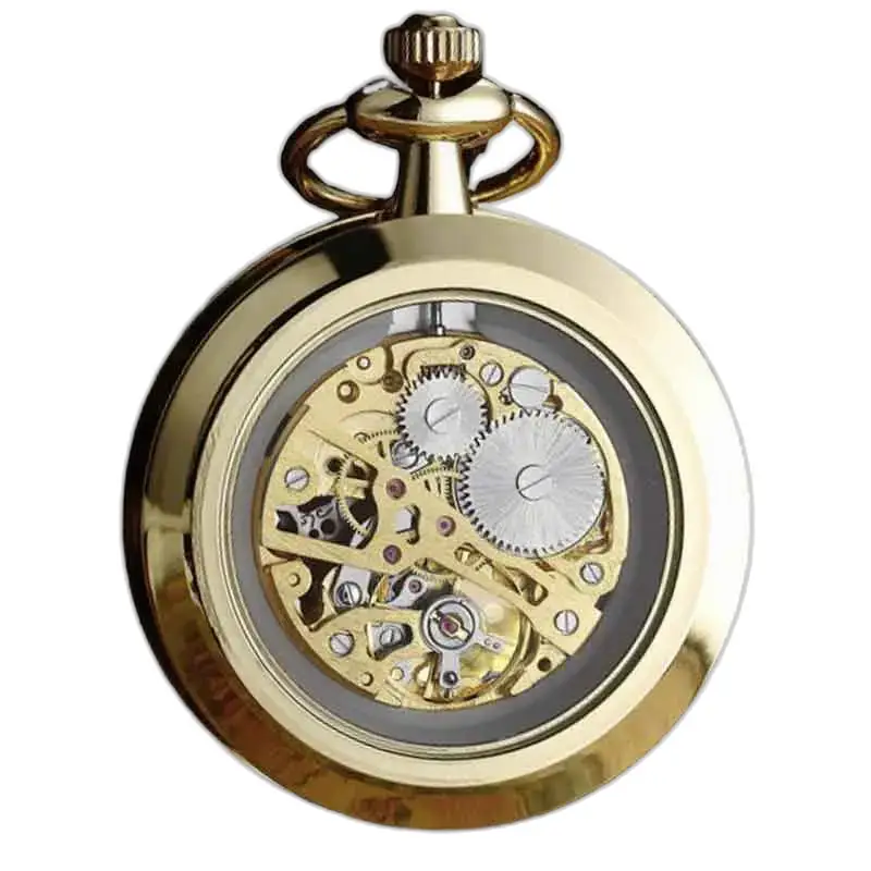 Montre de Poche à Gousset Luxe Rubis D’or avec un cadran doré mécanique