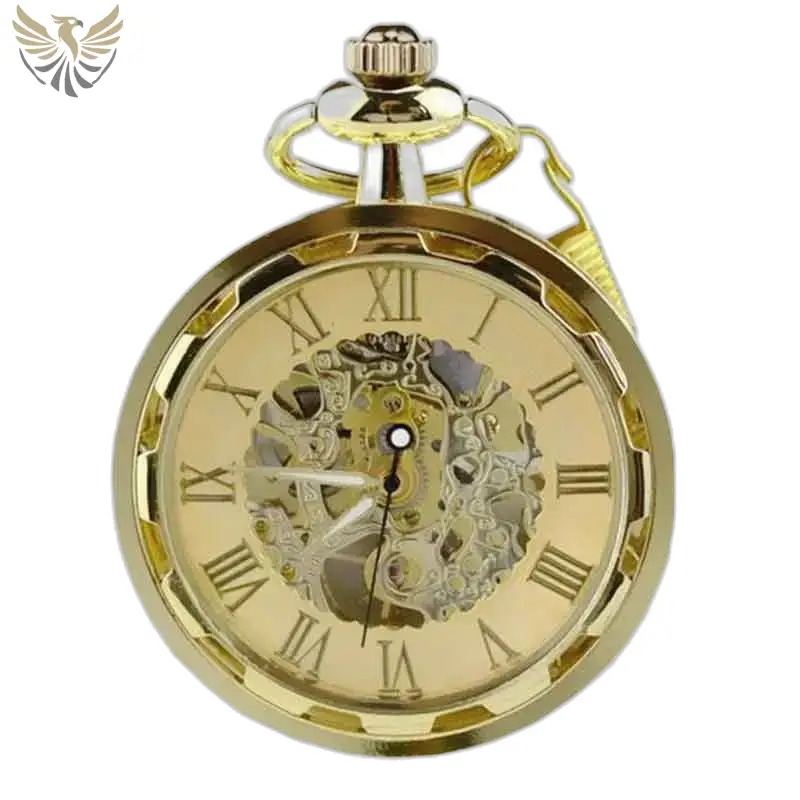 Montre de Poche à Gousset Luxe Rubis D’or avec cadran doré mécanique élégant