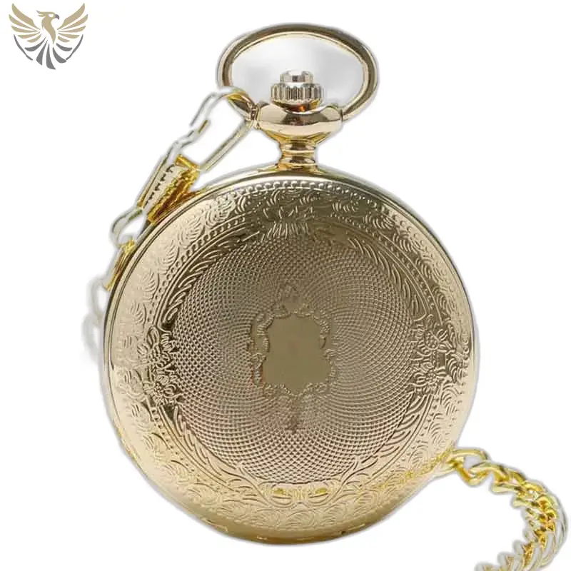 Montre de Poche à Gousset Luxe Topaze D’or dorée avec chaîne élégante
