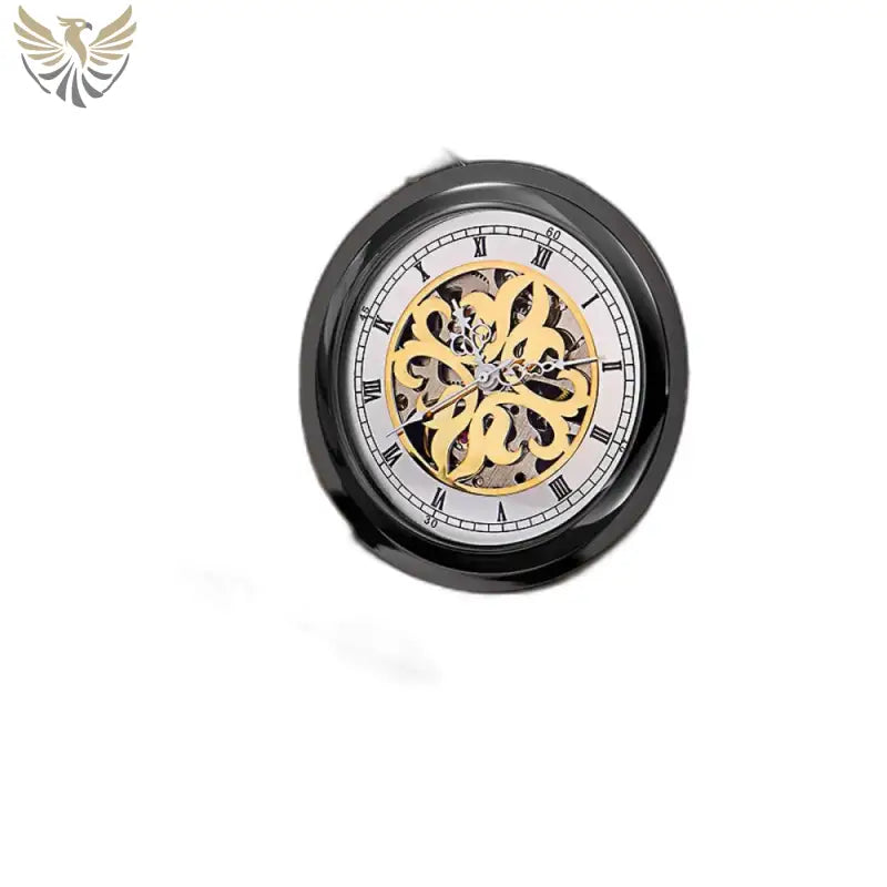 Montre de Poche Exquise Mécanique Homme Or avec un squelette noir élégant