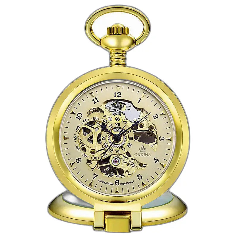 Montre de Poche Exquise Mécanique Homme Or, œuvre d’art en or toné séduisant