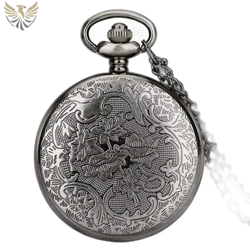 Montre de Poche Gousset Horoscope Vintage en métal sombre et orné