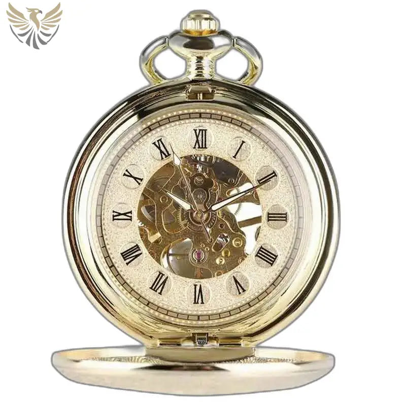Montre de Poche Luxe Jade D’or avec un design en or ton sur fond élégant