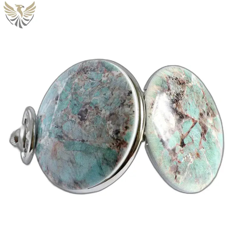 Montre de Poche Mécanique Bluemarble Luxe avec bijou ressemblant à la turquoise