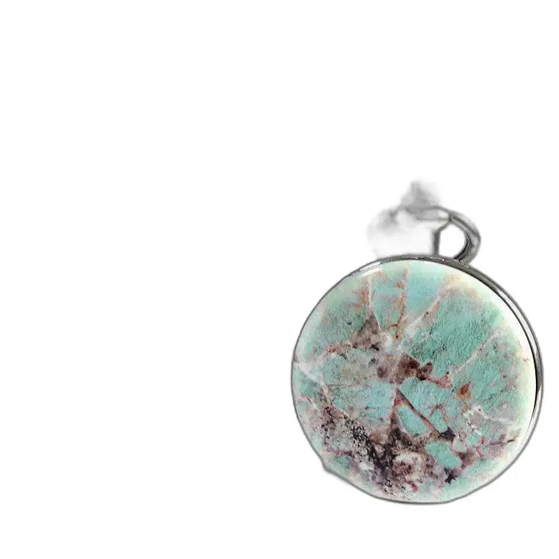 Pendentif turquoise rond de la Montre de Poche Mécanique Bluemarble Luxe