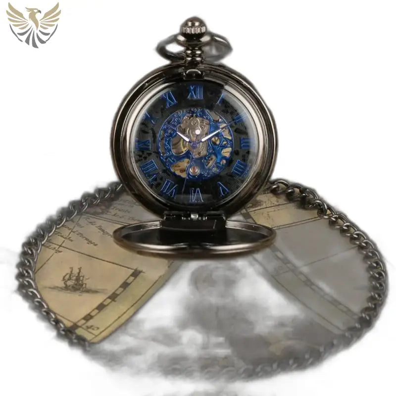 Montre de Poche Mécanique Etherealsky Moderne pour Homme avec cadran ouvert