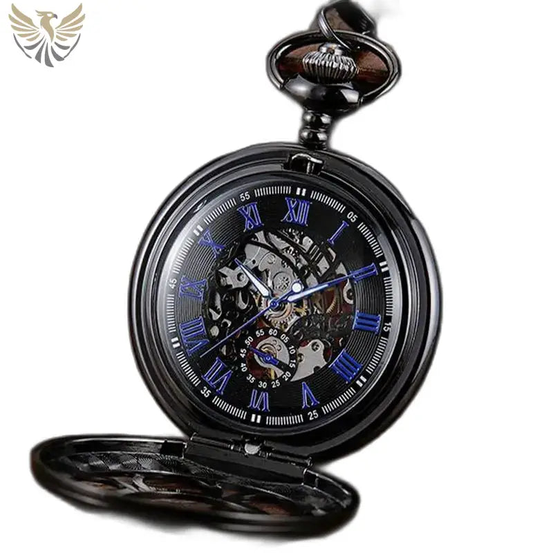 Montre de Poche Oignon Luxe Mécanique avec boitier oignon à remontage manuel noir