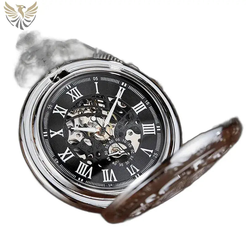 Montre de Poche Oignon Luxe Mécanique avec boitier oignon et remontage manuel argenté