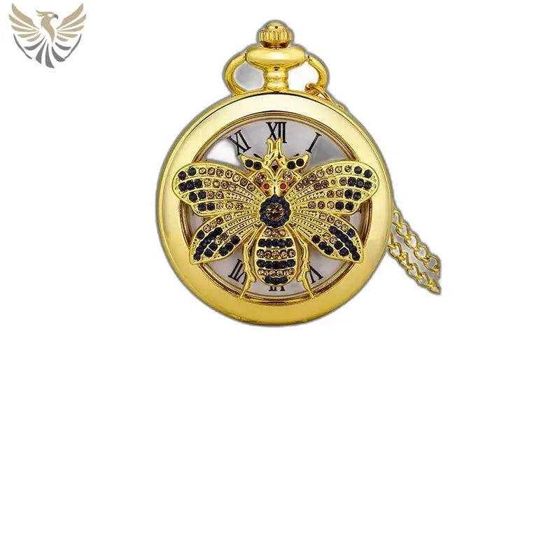 Montre de Poche Quartz Papillon Or Classique avec abeille précieuse et design élégant