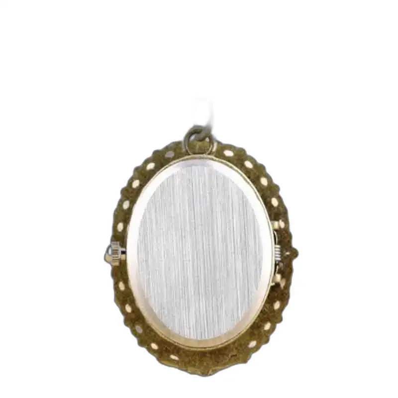 Locket ovale avec dos en métal texturé de la Montre Flamant Rose