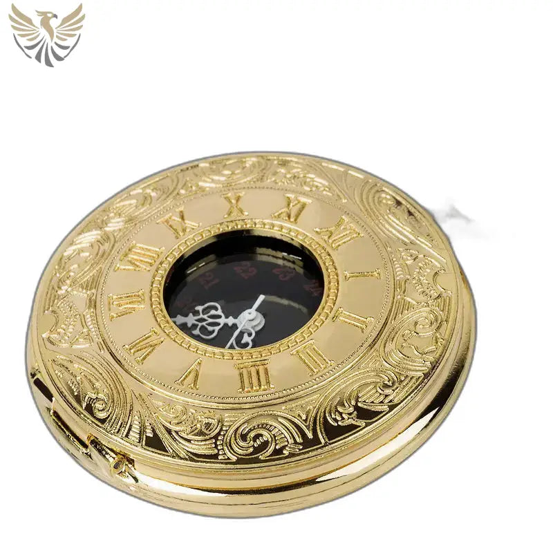 Montre à gousset dorée ornée, modèle luxe pour homme et femme, style half hunter
