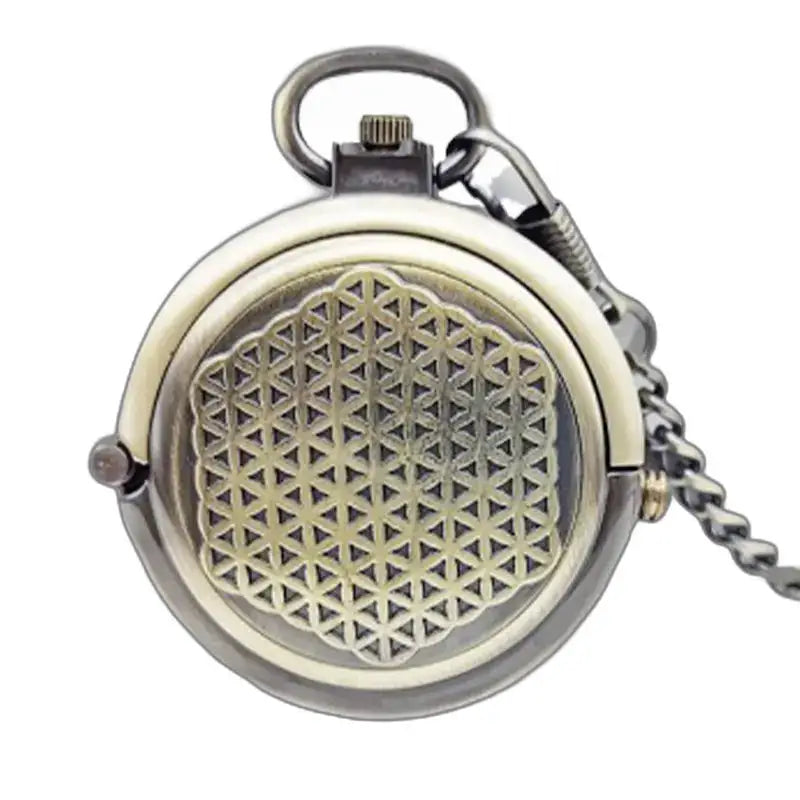 Montre Gousset Bronze avec Cadran Analogique, montre gousset au design géométrique
