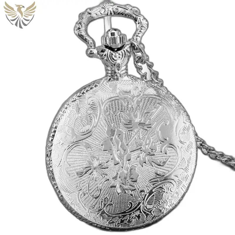 Montre Gousset Collier Diamond Eyes Chic Argent avec montre à gousset collier floral en argent