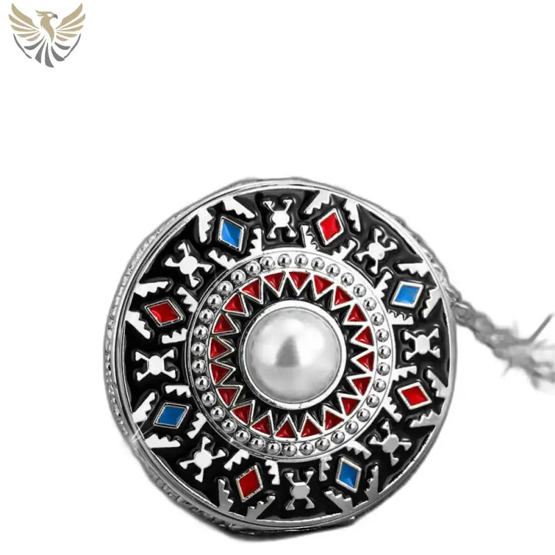 Broche circulaire ornée avec centre en perle pour Montre Gousset Collier Diamond