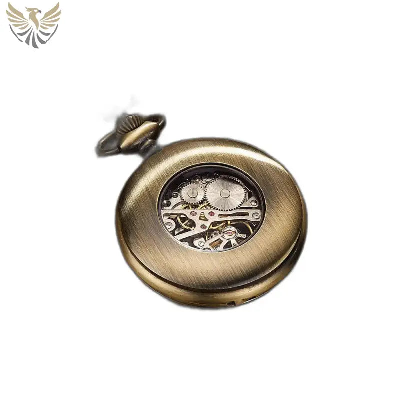 Montre à gousset Complication Moderne Chic Bronze Or avec mécanisme visible