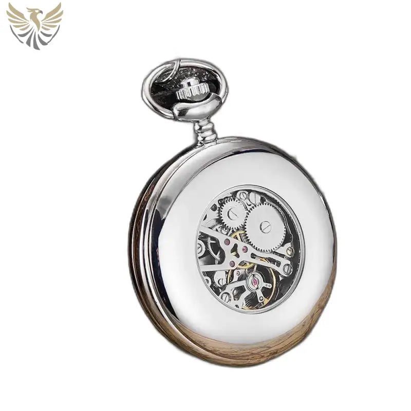 Montre à gousset en argent avec un design chic et une complication moderne