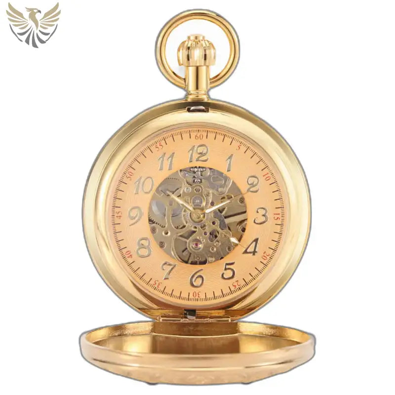 Montre Gousset Double Golden Majesty Chic en montre gousset couleur or élégante