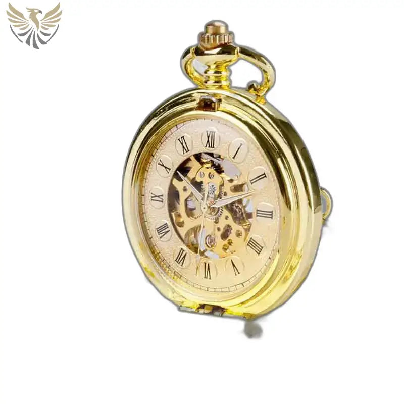 Montre Gousset Mécanique Chic Homme, élégante montre gousset en métal doré
