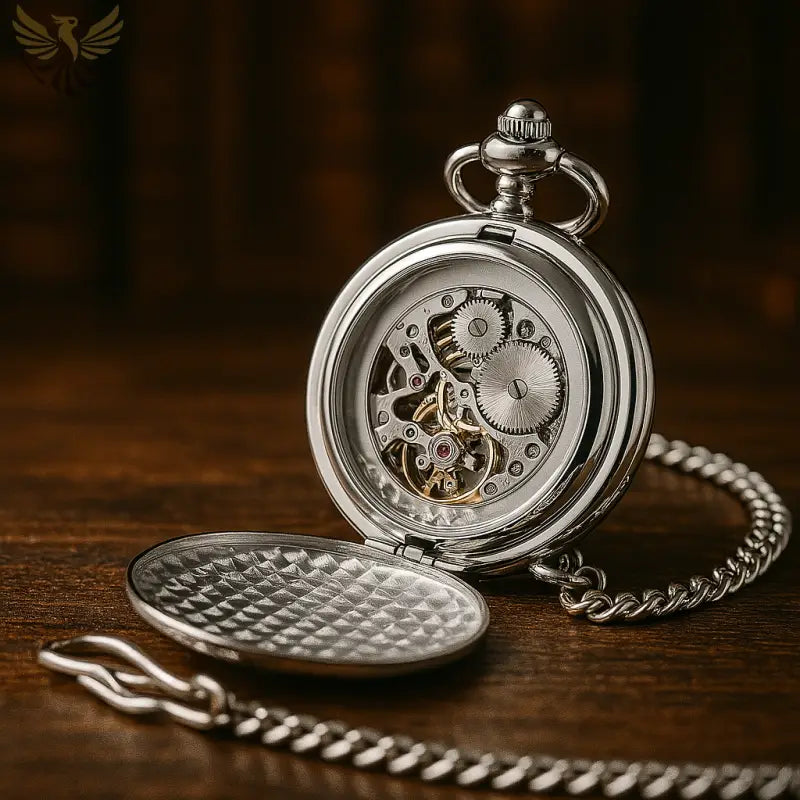 Montre Gousset Mécanique Lisse Mirror Luxe Argent au design élégant et sophistiqué