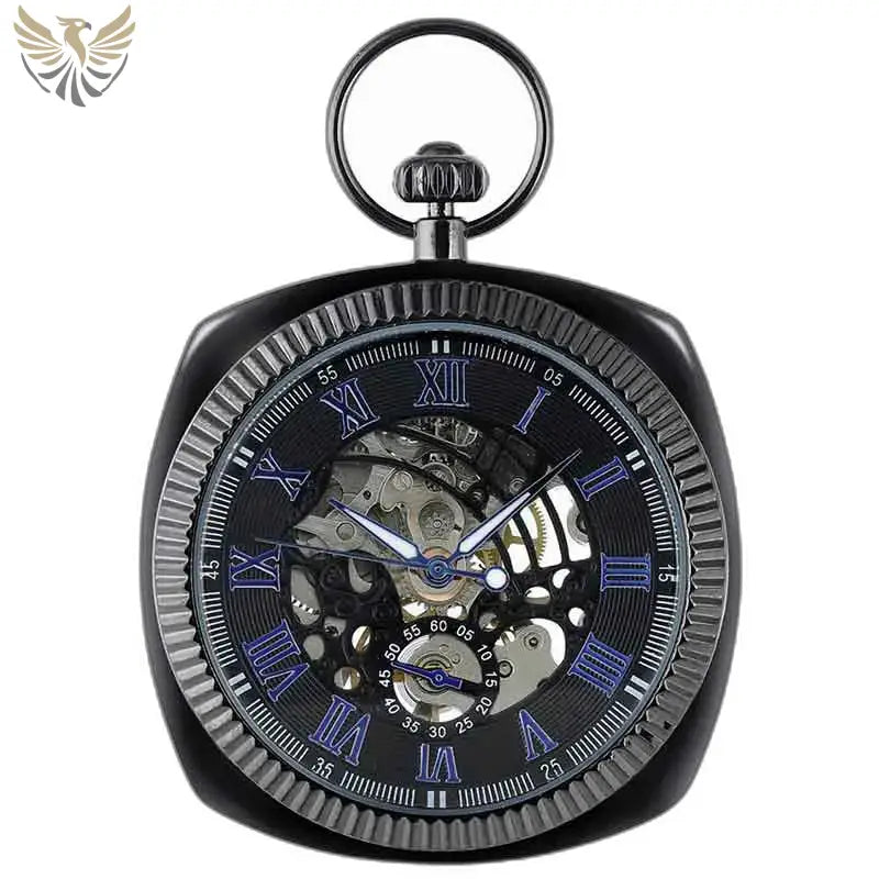 Montre Gousset Moderne pour Homme élégante avec un cadran noir squeletté
