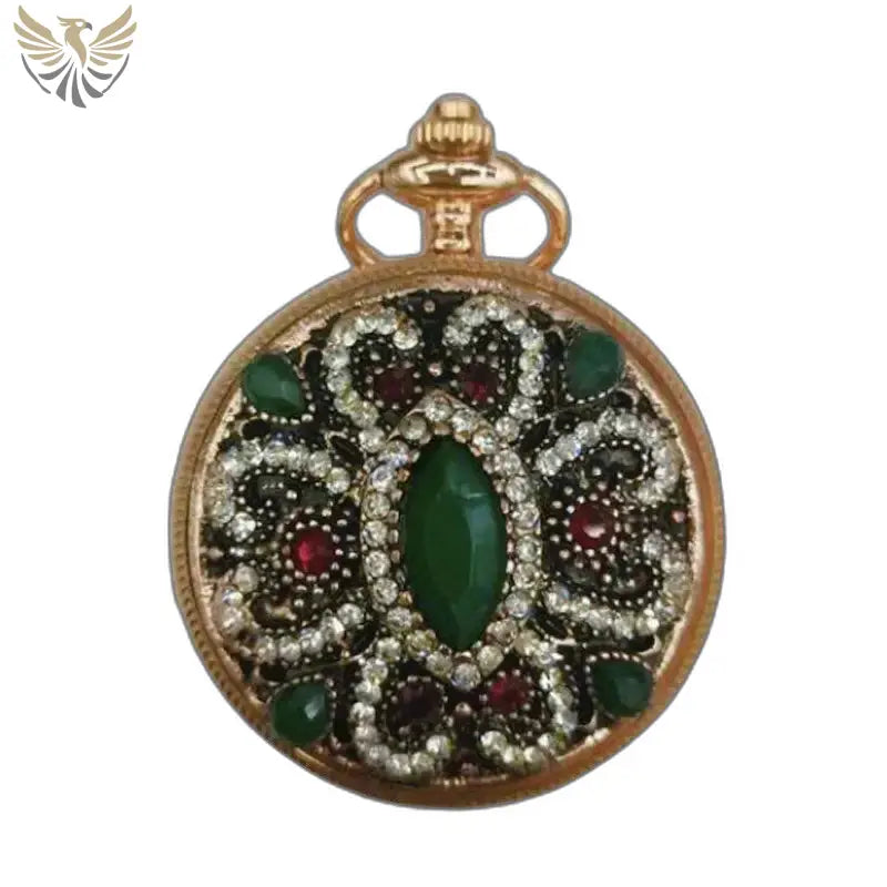 Pendentif en or orné de gemmes pour Montre Gousset Or Femme Classique Automatique