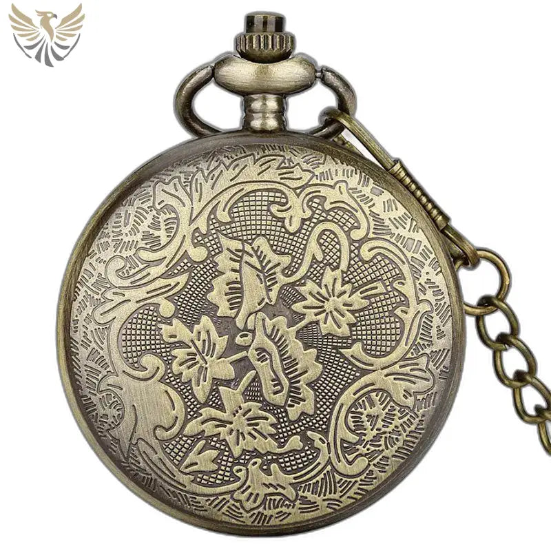 Montre Gousset Quartz Papillon Bronze Classique élégante avec finitions ornementales