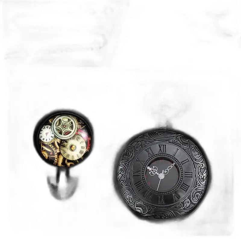 Montre Gousset Rétro Classique Couleur Or Noir avec design steampunk élégant