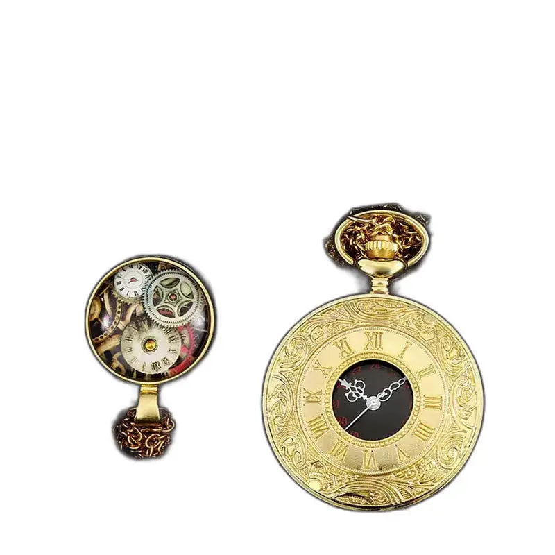 Ornate gold Montre Gousset Rétro Classique Couleur Or Noir pour un style élégant